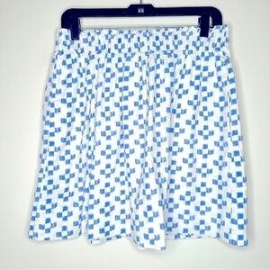 Madewell Blue and White Mini Skater Lined Skirt Size Medium